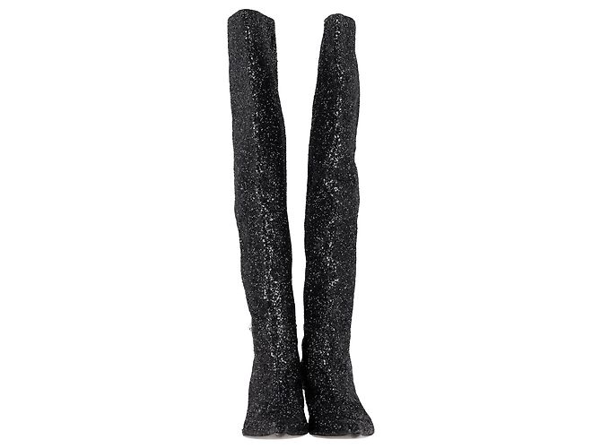 Botas altas Viola Slouch en glitter negro de Alexander Wang - vista 2