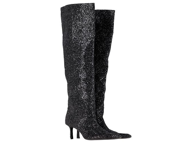 Botas altas Viola Slouch en glitter negro de Alexander Wang - vista 4