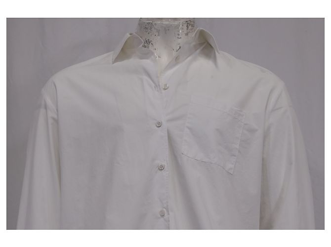 Autre Marque La camicia lunga con schiena Frankie Shop in cotone bianco Crudo - vista 10