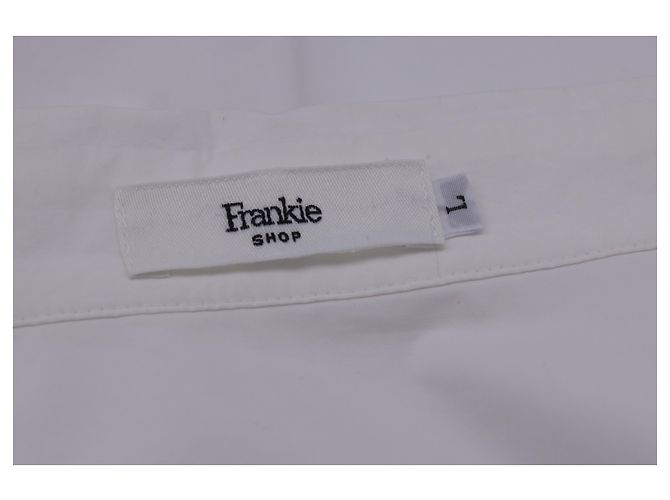Autre Marque La camicia lunga con schiena Frankie Shop in cotone bianco Crudo - vista 12