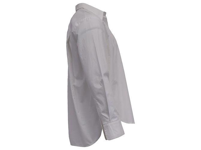 Autre Marque La camicia lunga con schiena Frankie Shop in cotone bianco Crudo - vista 2