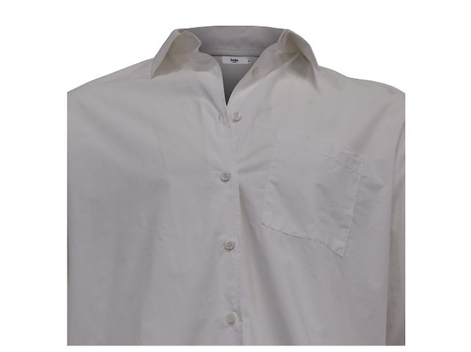 Autre Marque La camicia lunga con schiena Frankie Shop in cotone bianco Crudo - vista 3