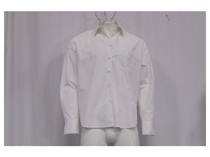 Autre Marque La camicia lunga con schiena Frankie Shop in cotone bianco Crudo - vista 8