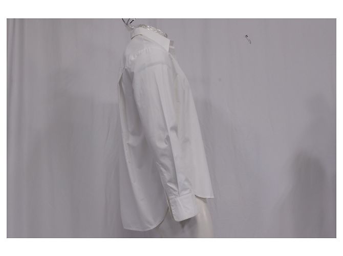 Autre Marque La camicia lunga con schiena Frankie Shop in cotone bianco Crudo - vista 9