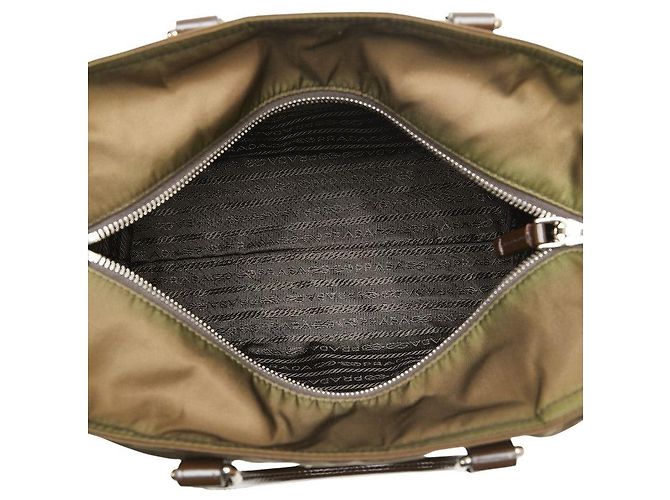 Bolsa 2 em 1 de nylon e couro Prada BN1066 Verde - vista 10