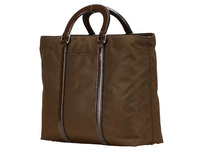 Bolsa 2 em 1 de nylon e couro Prada BN1066 Verde - vista 2