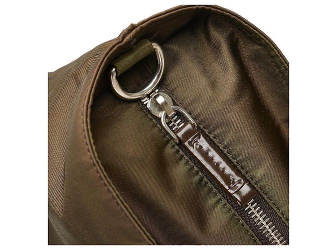 Bolsa 2 em 1 de nylon e couro Prada BN1066 Verde - vista 8