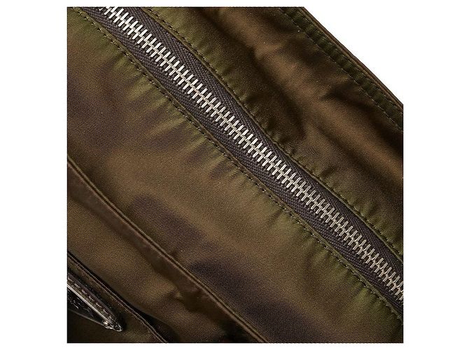 Bolsa 2 em 1 de nylon e couro Prada BN1066 Verde - vista 9