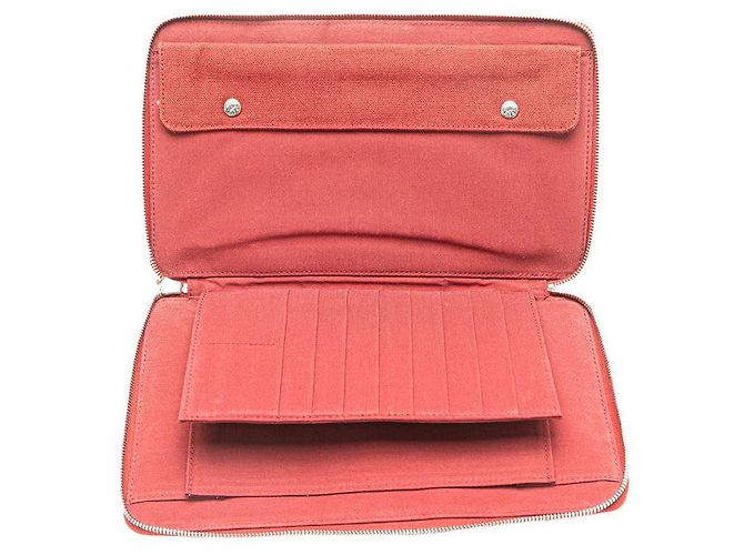 Cartera larga de lona GM Fourre Tout Multi de Hermès Castaño - vista 9