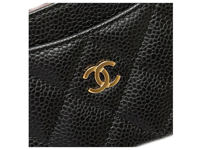 Tarjetero de caviar clásico de Chanel Negro - vista 6