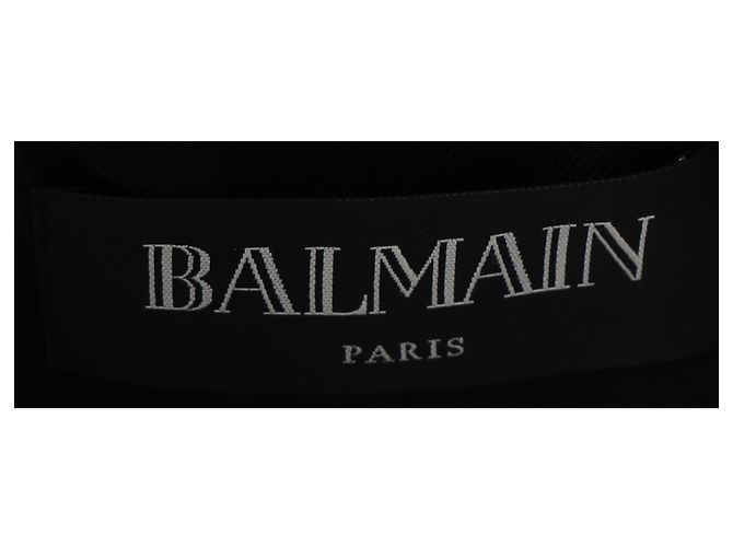 Blazer duplo abotoado adornado em lã verde Balmain - vista 12