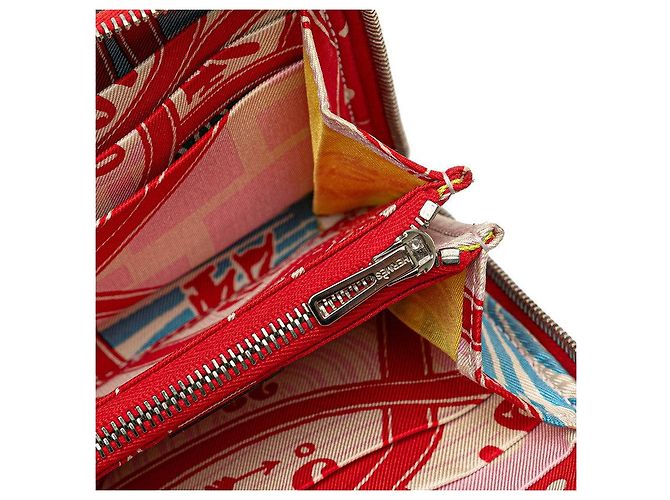 Hermès Portafoglio Hermes Azap Compact in seta nel cuoio Epsom Rosso - vista 9