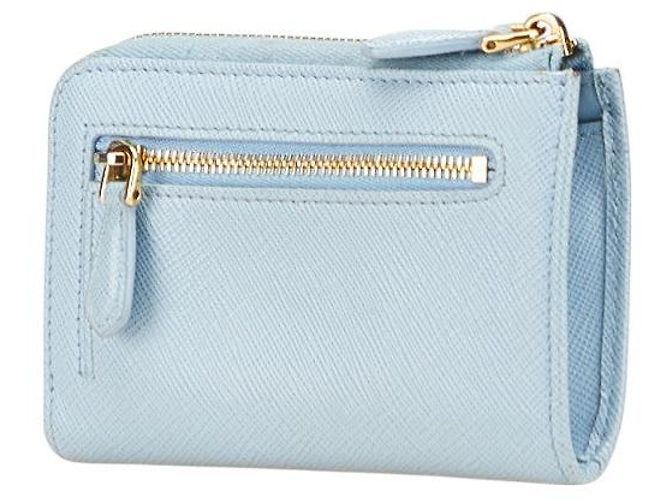 Billetera compacta de cuero Saffiano Prada Azul - vista 2