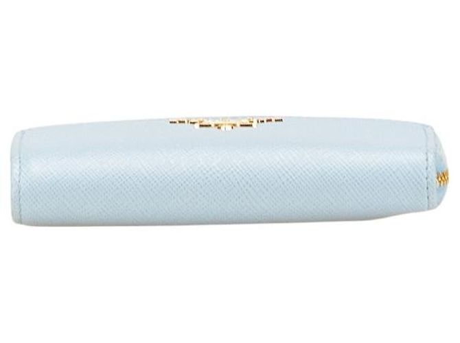 Billetera compacta de cuero Saffiano Prada Azul - vista 3