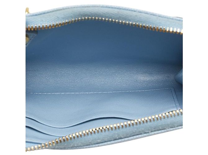 Billetera compacta de cuero Saffiano Prada Azul - vista 7