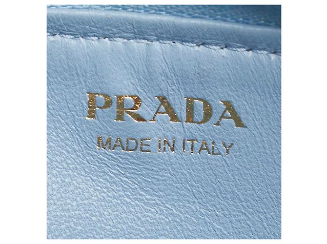 Billetera compacta de cuero Saffiano Prada Azul - vista 9
