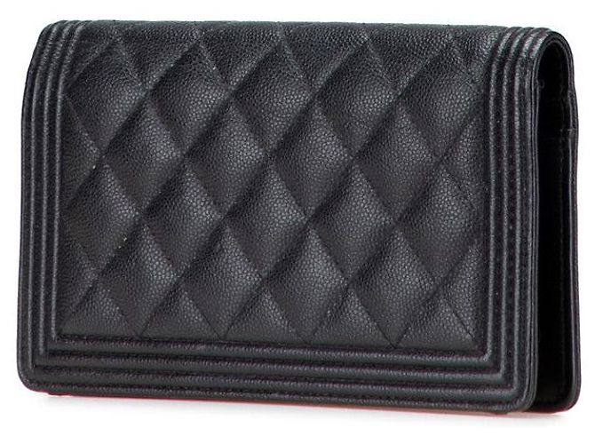 Portafoglio lungo in caviar Chanel Boy Nero - vista 2