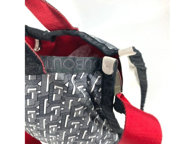 Borsa 2WAY con logo Christian Louboutin Nero Bianco Rosso - vista 11