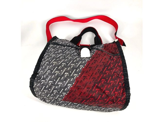 Borsa 2WAY con logo Christian Louboutin Nero Bianco Rosso - vista 12
