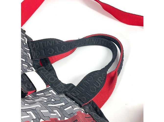 Borsa 2WAY con logo Christian Louboutin Nero Bianco Rosso - vista 13