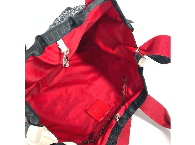 Borsa 2WAY con logo Christian Louboutin Nero Bianco Rosso - vista 14