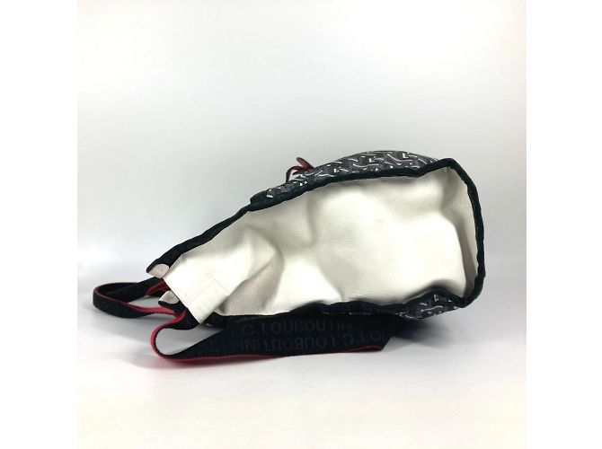Borsa 2WAY con logo Christian Louboutin Nero Bianco Rosso - vista 4