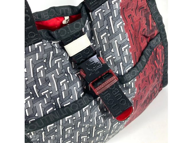 Borsa 2WAY con logo Christian Louboutin Nero Bianco Rosso - vista 8