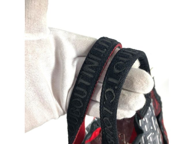 Borsa 2WAY con logo Christian Louboutin Nero Bianco Rosso - vista 9