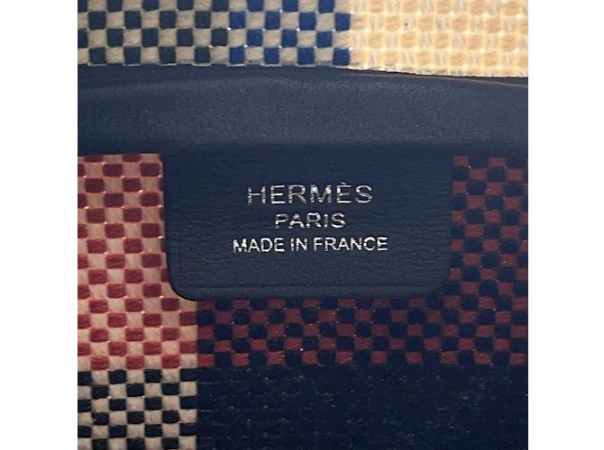Borsa Mini Tote Foult Victoria 3 di Hermès Marrone Nero Crudo Blu scuro - vista 12