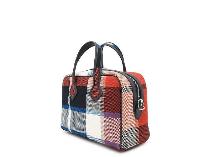 Borsa Mini Tote Foult Victoria 3 di Hermès Marrone Nero Crudo Blu scuro - vista 2