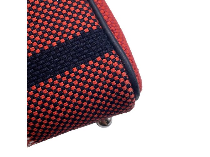 Borsa Mini Tote Foult Victoria 3 di Hermès Marrone Nero Crudo Blu scuro - vista 7