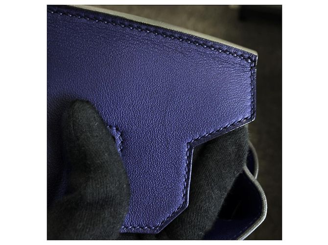Hermès Borsa Tote Hermes Birkin 30 in blu Traceage - vista 12