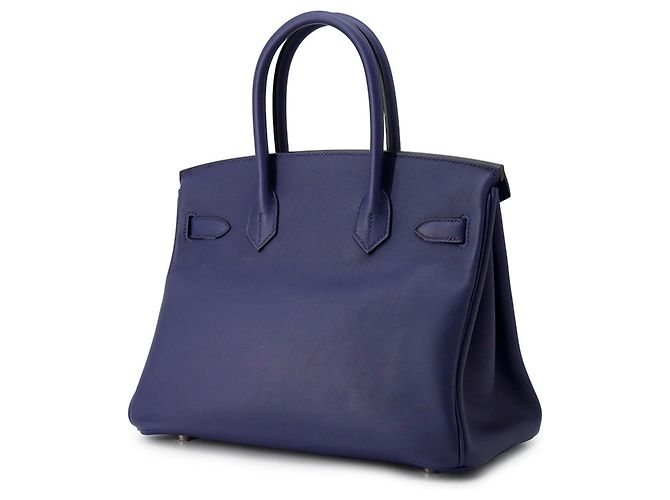 Hermès Borsa Tote Hermes Birkin 30 in blu Traceage - vista 2