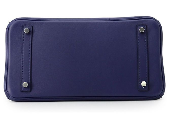 Hermès Borsa Tote Hermes Birkin 30 in blu Traceage - vista 3