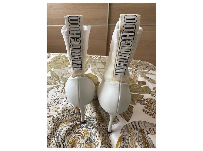 Botines Jimmy Choo de piel blanca tacón 8,5 cm Blanco - vista 7