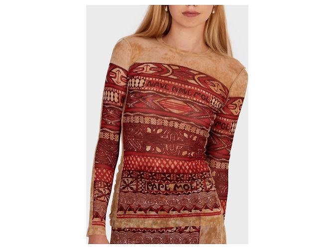 Conjunto Jean Paul Gaultier, modelo Red Trail Roja Beige - vista 3
