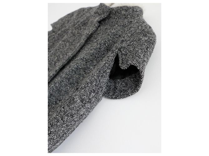 Prada Fall 2007 Mink Collar Tweed Jacket Grey Dark grey - view 4