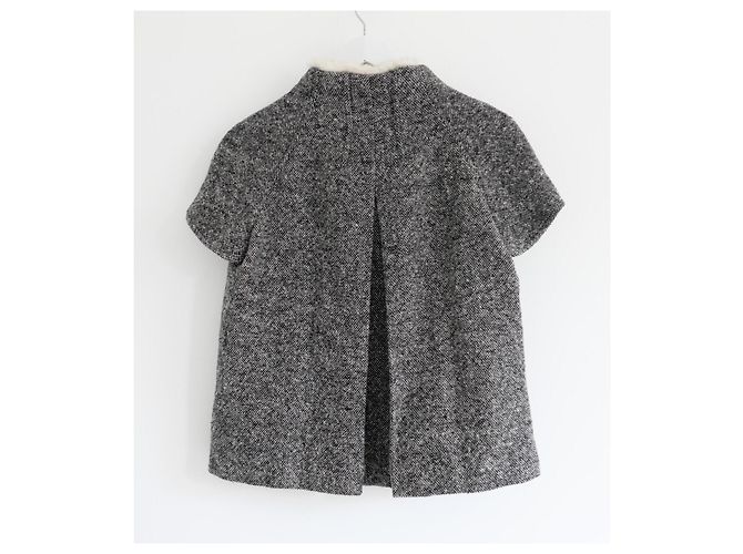 Prada Fall 2007 Mink Collar Tweed Jacket Grey Dark grey - view 6