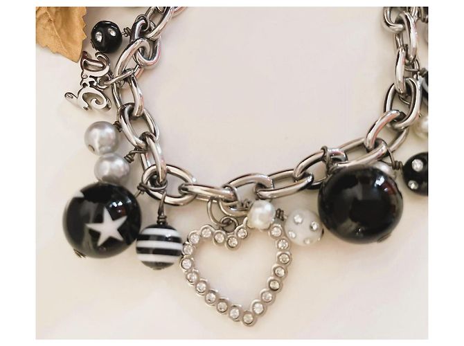 Splendida parure gioielli DOLCE & GABBANA bracciale orecchini Nero Argento Bianco - vista 10