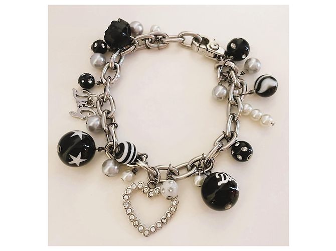 Splendida parure gioielli DOLCE & GABBANA bracciale orecchini Nero Argento Bianco - vista 5