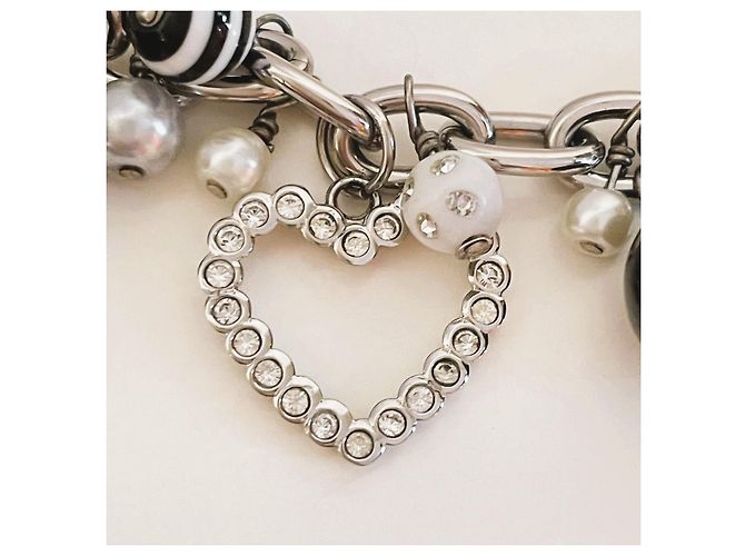 Splendida parure gioielli DOLCE & GABBANA bracciale orecchini Nero Argento Bianco - vista 7