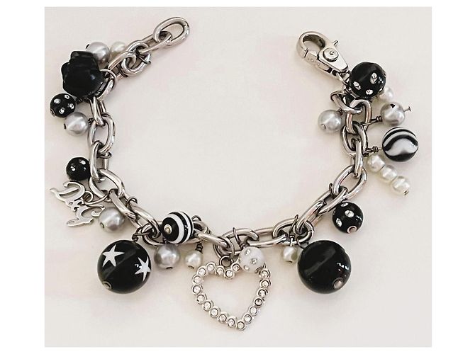 Splendida parure gioielli DOLCE & GABBANA bracciale orecchini Nero Argento Bianco - vista 8