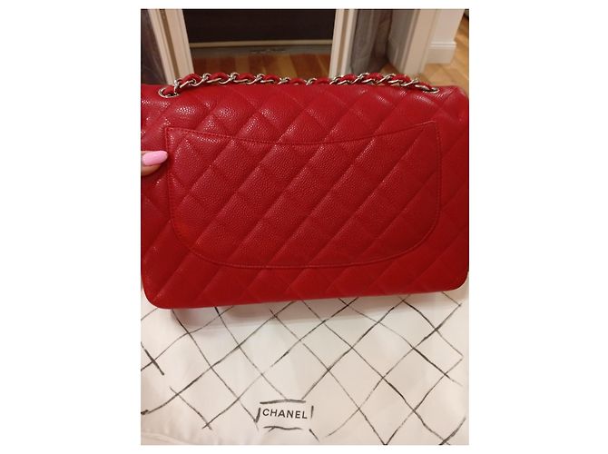 Timeless Borsa a mano Chanel Jumbo in pelle rossa Rosso - vista 3
