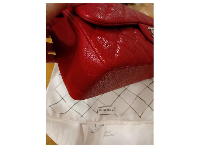 Timeless Borsa a mano Chanel Jumbo in pelle rossa Rosso - vista 5