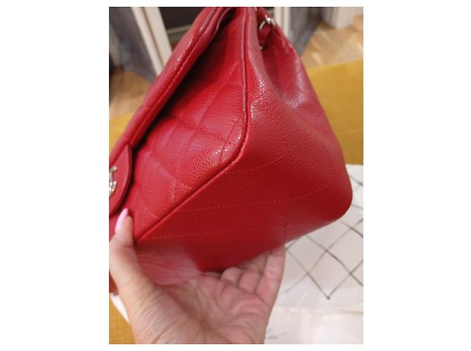 Timeless Borsa a mano Chanel Jumbo in pelle rossa Rosso - vista 6