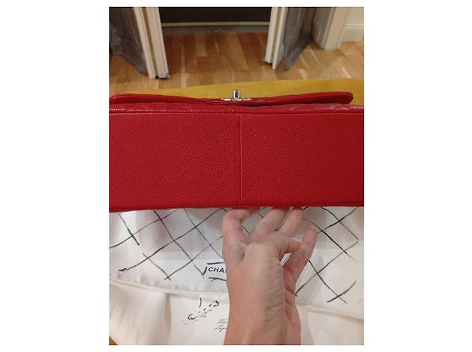 Timeless Borsa a mano Chanel Jumbo in pelle rossa Rosso - vista 7