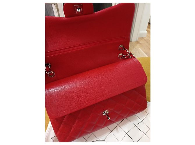 Timeless Borsa a mano Chanel Jumbo in pelle rossa Rosso - vista 9