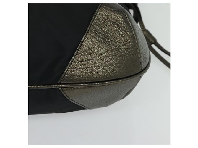 Borsa a spalla in nylon nero Auth BA3541 di BURBERRY - vista 14