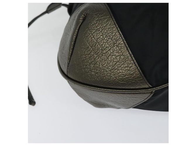 Borsa a spalla in nylon nero Auth BA3541 di BURBERRY - vista 15