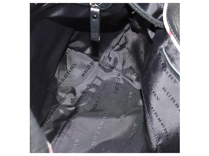 Borsa a spalla in nylon nero Auth BA3541 di BURBERRY - vista 17